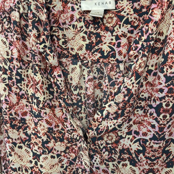 KENAR Multicolor Floral Abstract Blouse – Size L - Picture 2 of 5
